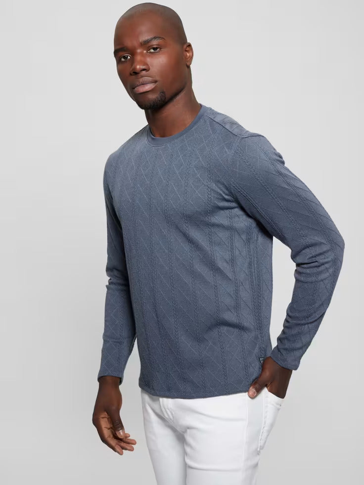 Guess Textured Knit Long-Sleeve Top