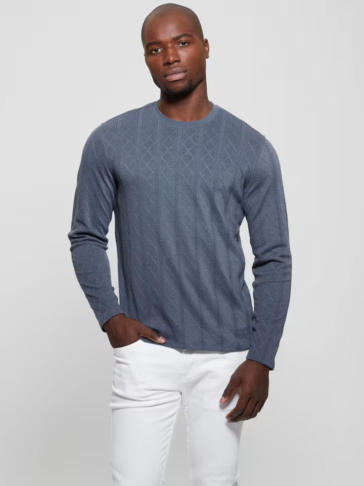 Guess Textured Knit Long-Sleeve Top