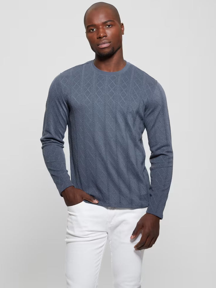 Guess Textured Knit Long-Sleeve Top