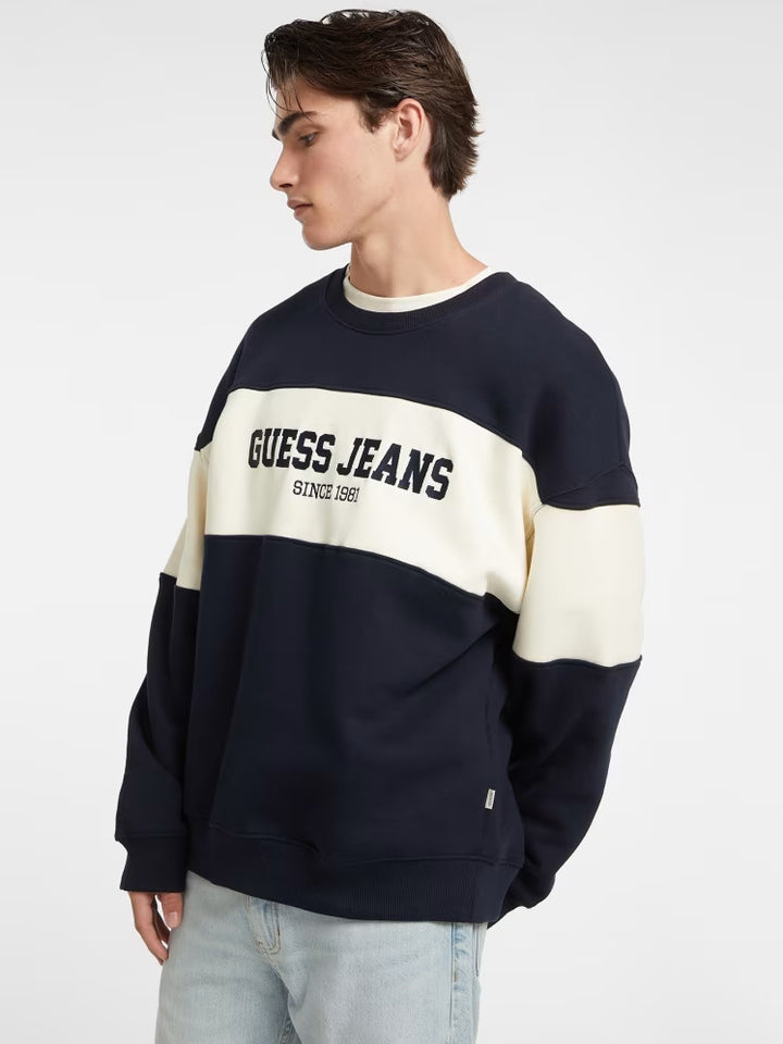 Guess Horizontal Stripe Crewneck Sweatshirt