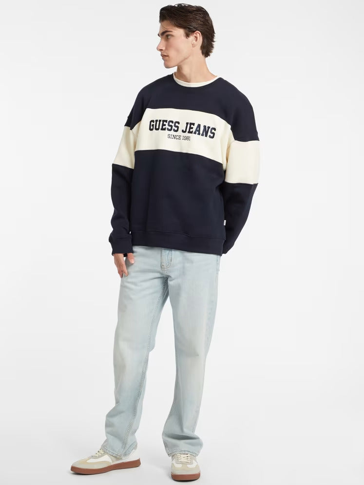 Guess Horizontal Stripe Crewneck Sweatshirt