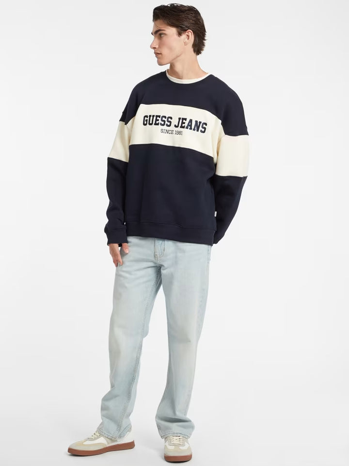 Guess Horizontal Stripe Crewneck Sweatshirt