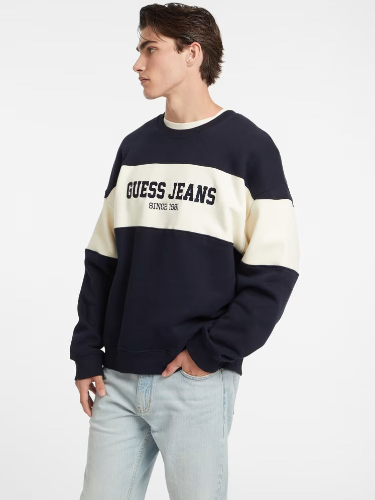 Guess Horizontal Stripe Crewneck Sweatshirt