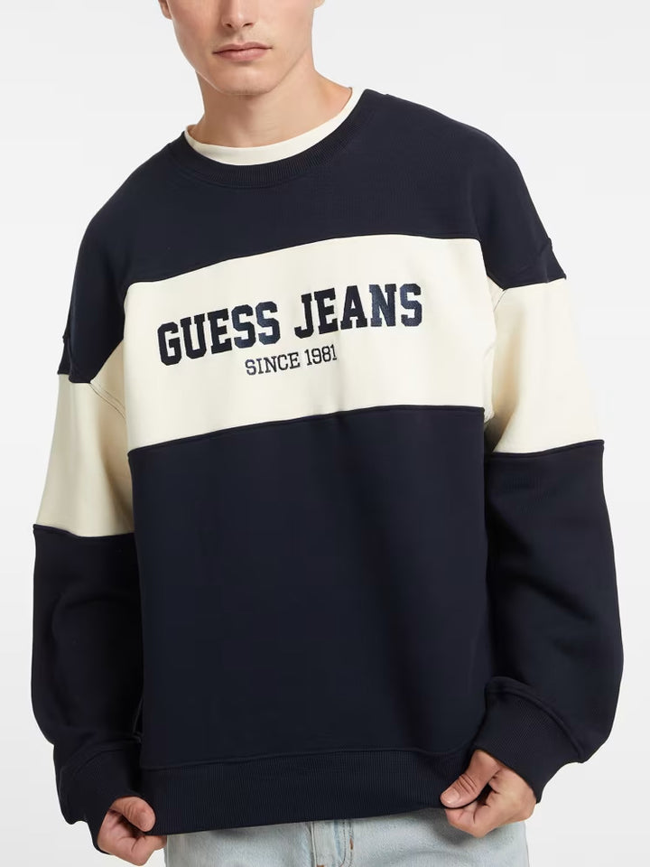 Guess Horizontal Stripe Crewneck Sweatshirt