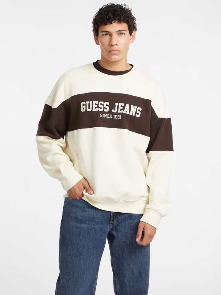 Guess Horizontal Stripe Crewneck Sweatshirt