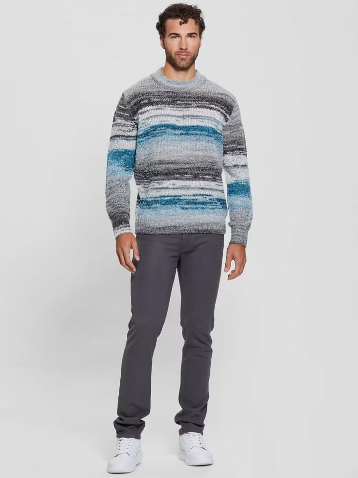 Guess Eged Space Dye Striped Sweater