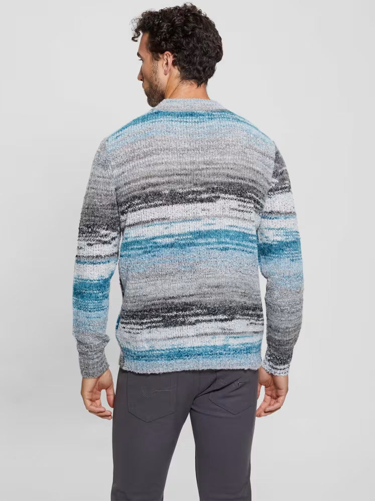 Guess Eged Space Dye Striped Sweater