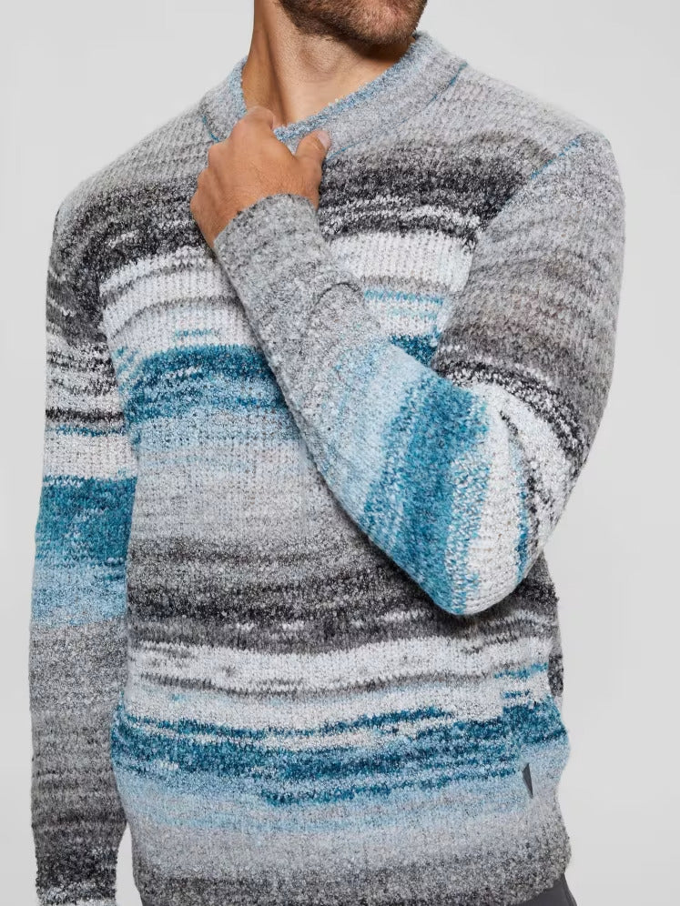Guess Eged Space Dye Striped Sweater