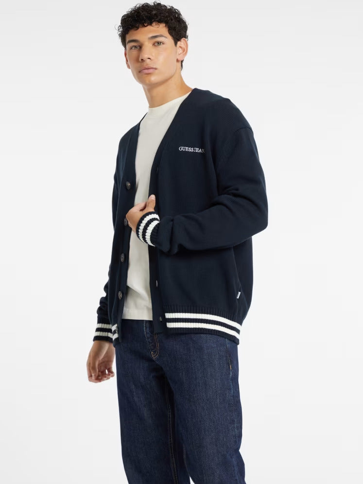 Guess Embroidered Logo Varsity Cardigan