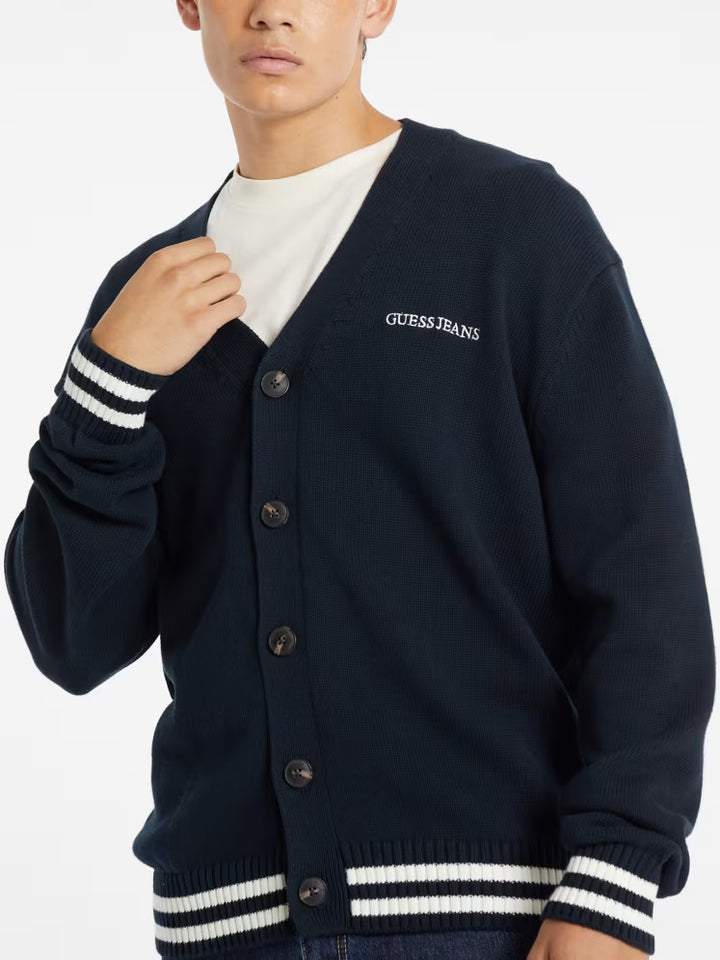 Guess Embroidered Logo Varsity Cardigan