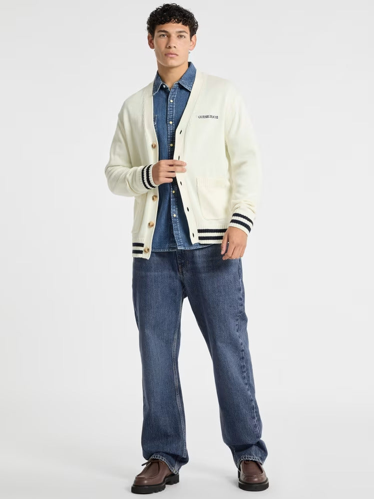 Guess Embroidered Logo Varsity Cardigan