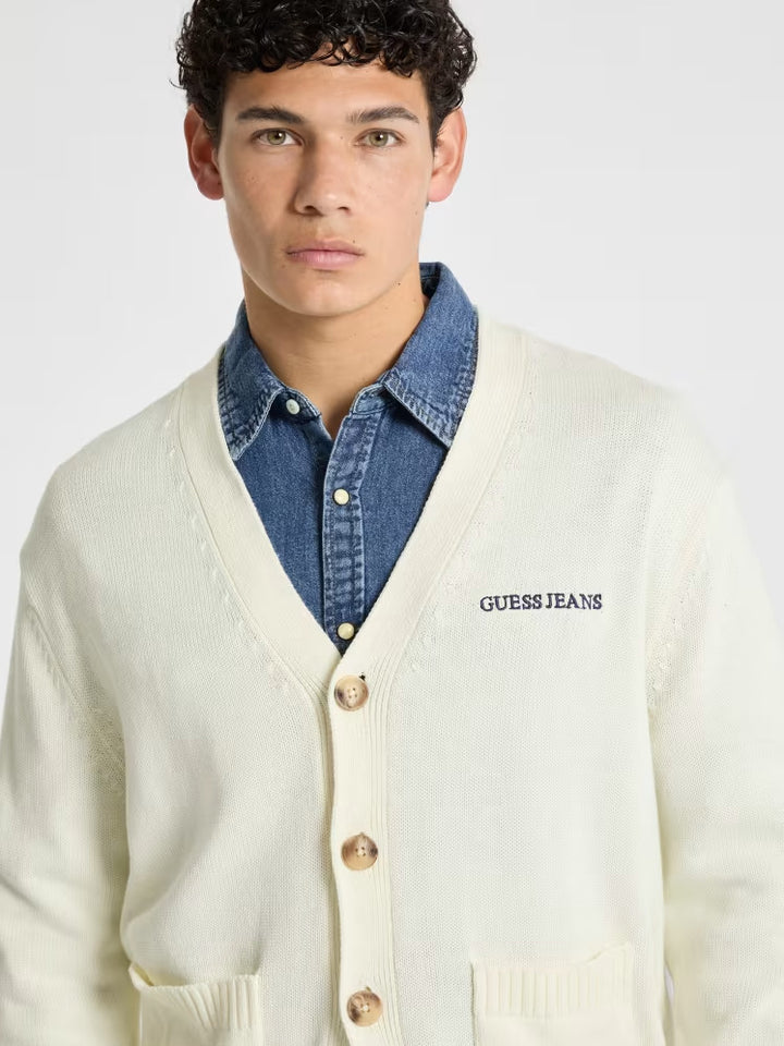 Guess Embroidered Logo Varsity Cardigan