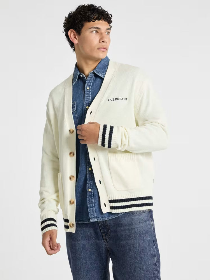 Guess Embroidered Logo Varsity Cardigan