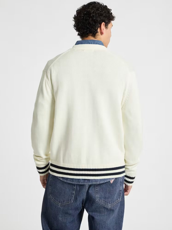 Guess Embroidered Logo Varsity Cardigan