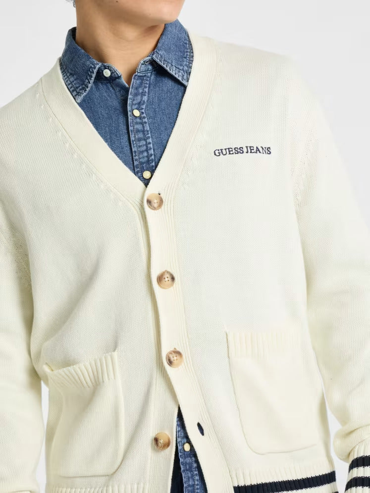 Guess Embroidered Logo Varsity Cardigan