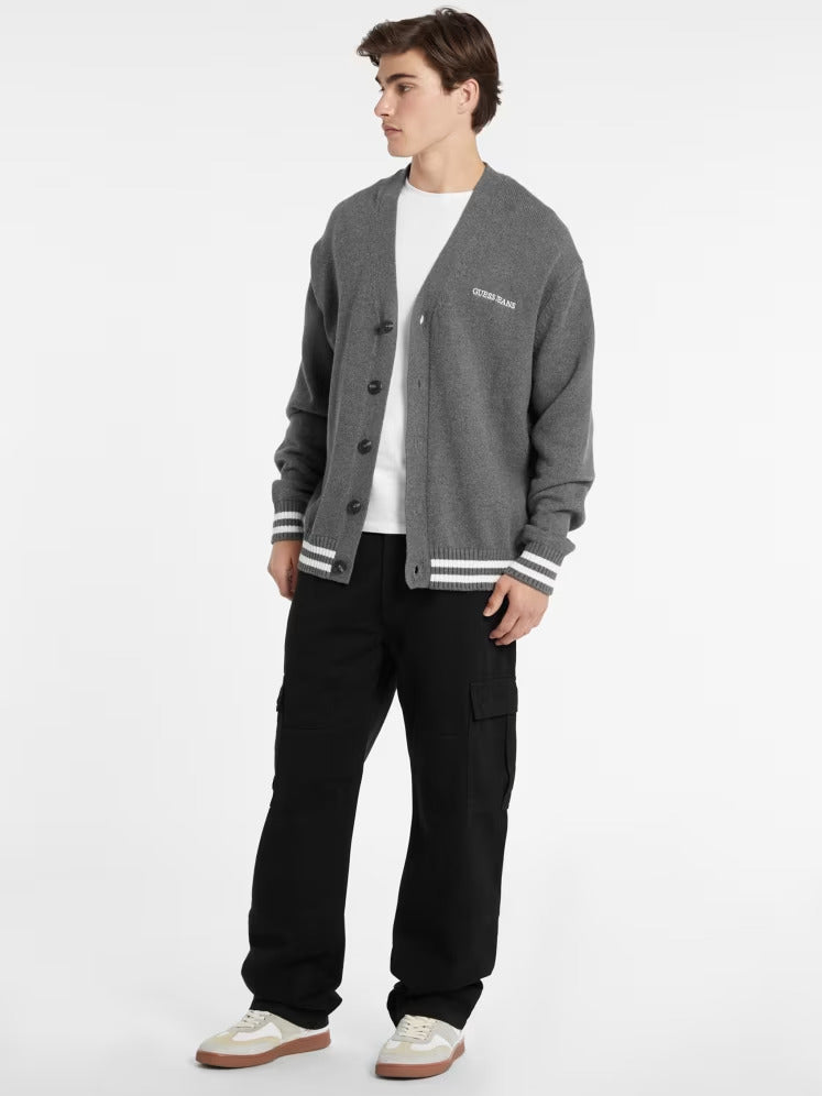 Guess Embroidered Logo Varsity Cardigan