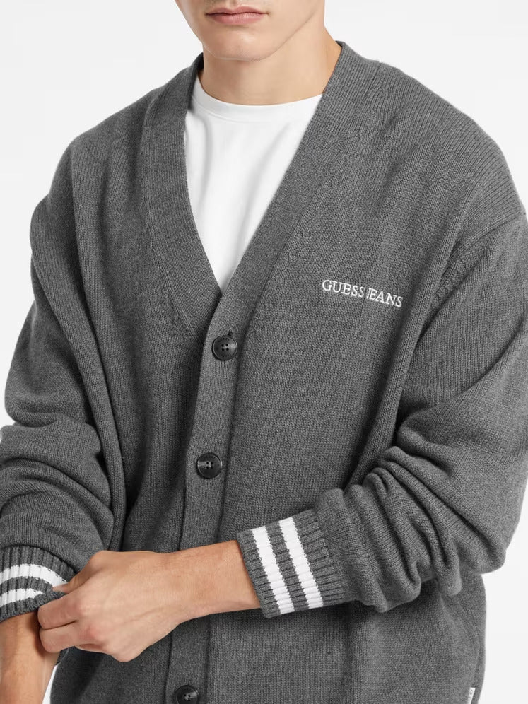 Guess Embroidered Logo Varsity Cardigan