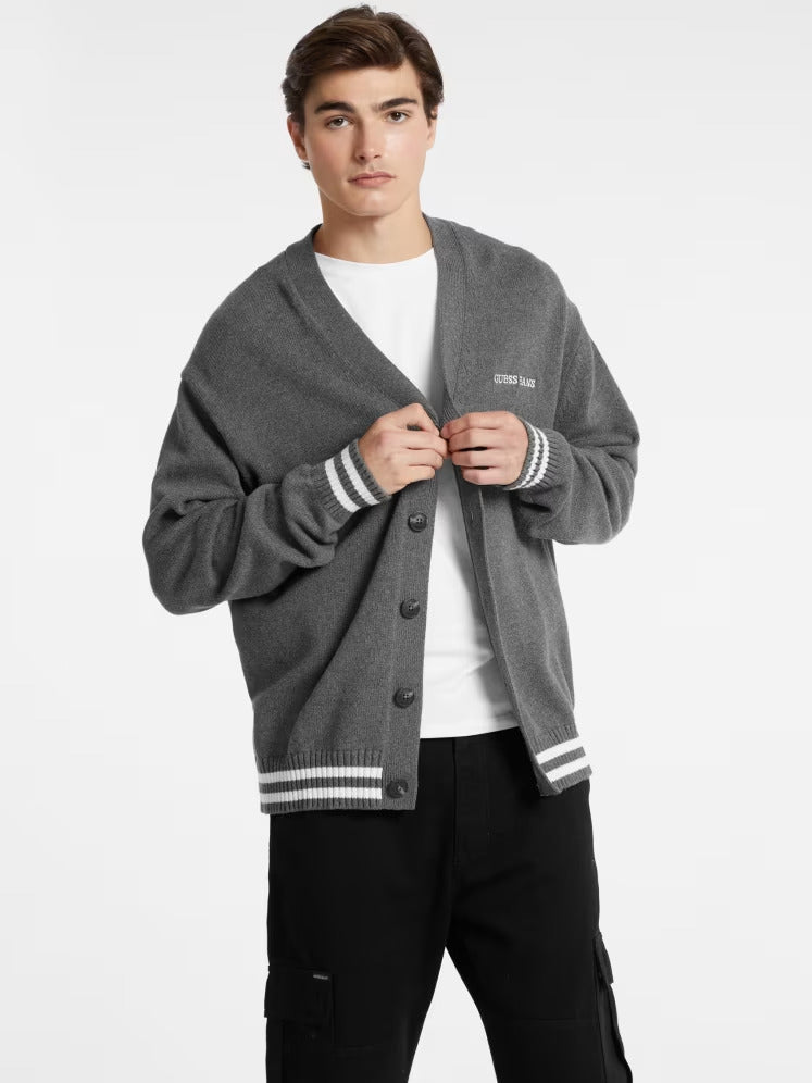 Guess Embroidered Logo Varsity Cardigan