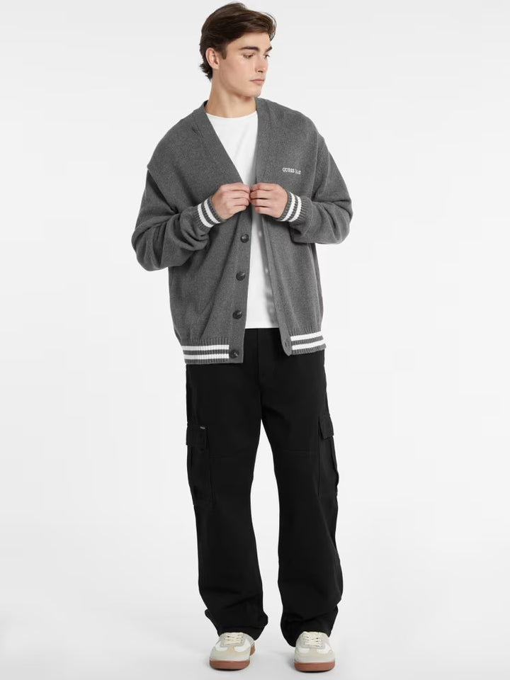 Guess Embroidered Logo Varsity Cardigan