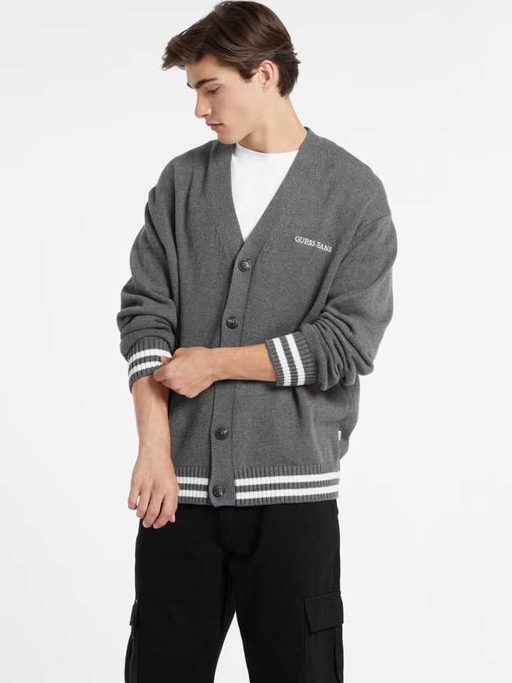 Guess Embroidered Logo Varsity Cardigan