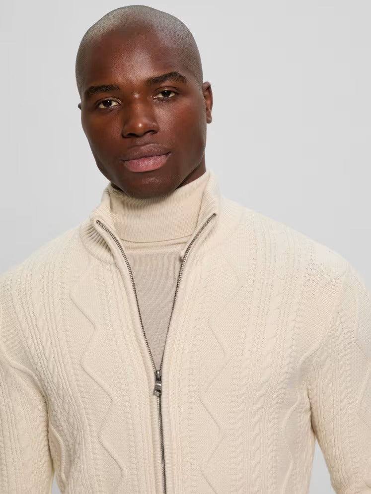 Guess Eco Luis Cable-Knit Cardigan