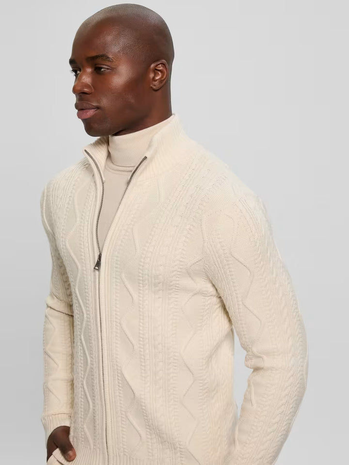Guess Eco Luis Cable-Knit Cardigan