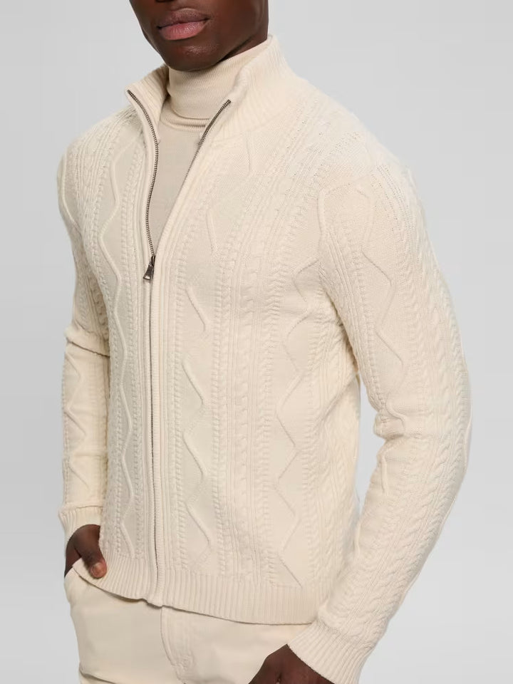 Guess Eco Luis Cable-Knit Cardigan