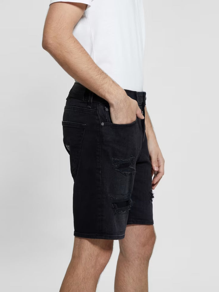 Guess Wyatt Destroyed Black Shorts
