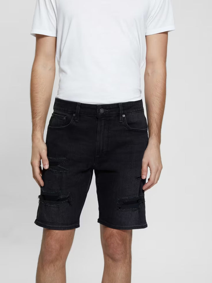 Guess Wyatt Destroyed Black Shorts