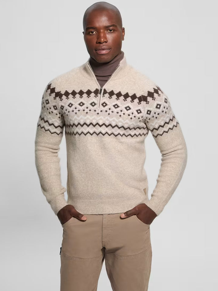 Guess Wool-Blend Half-Zip Sweater