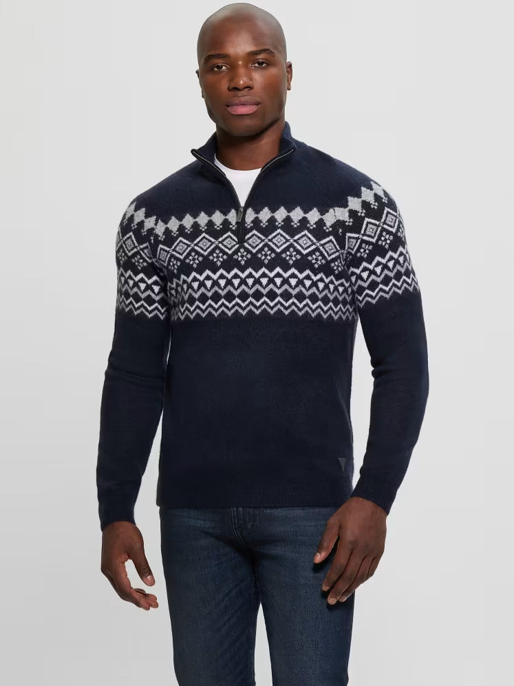 Guess Wool-Blend Half-Zip Sweater