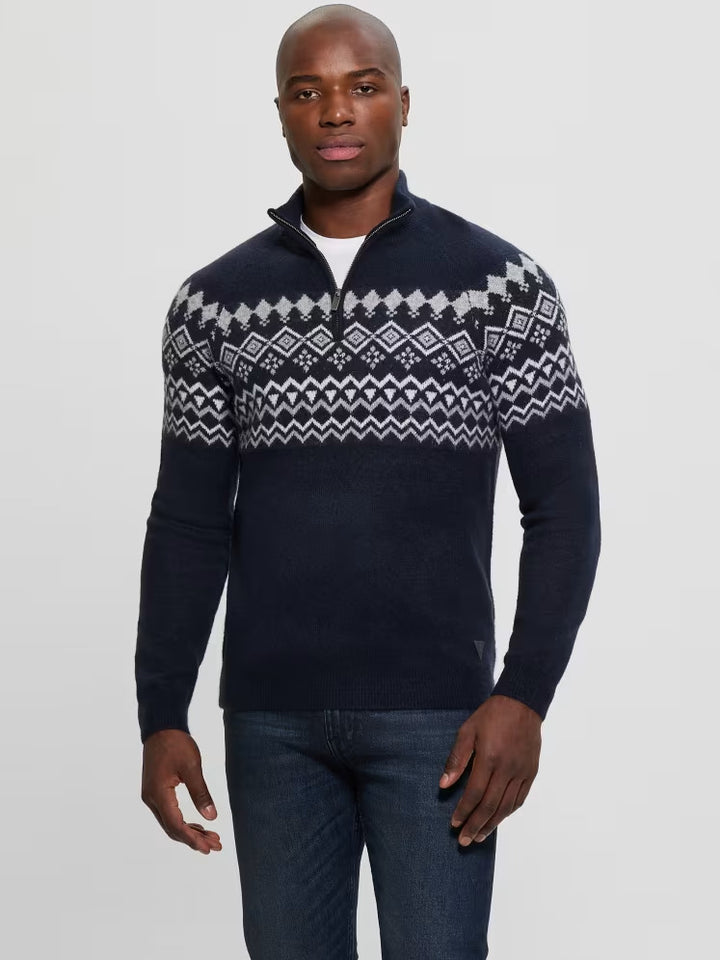 Guess Wool-Blend Half-Zip Sweater