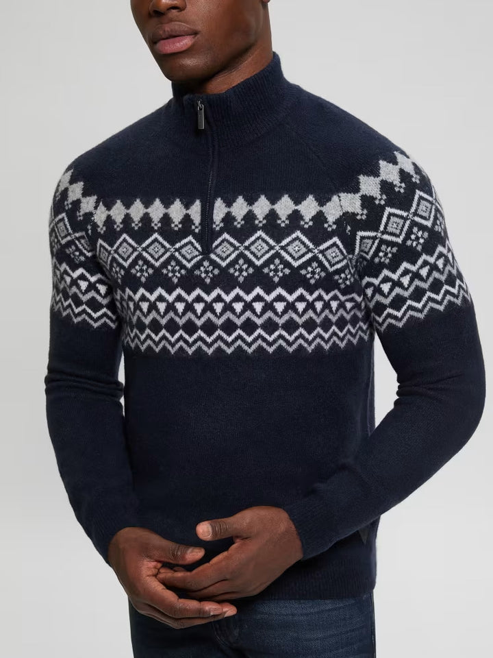 Guess Wool-Blend Half-Zip Sweater