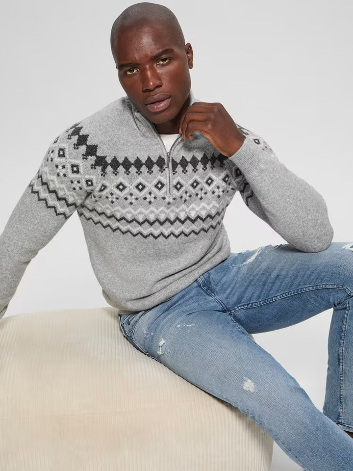 Guess Wool-Blend Half-Zip Sweater