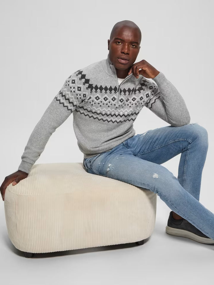 Guess Wool-Blend Half-Zip Sweater