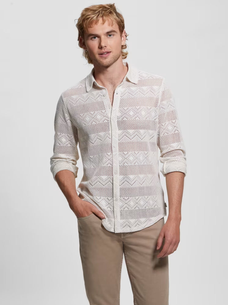 Guess Geo Crochet Shirt