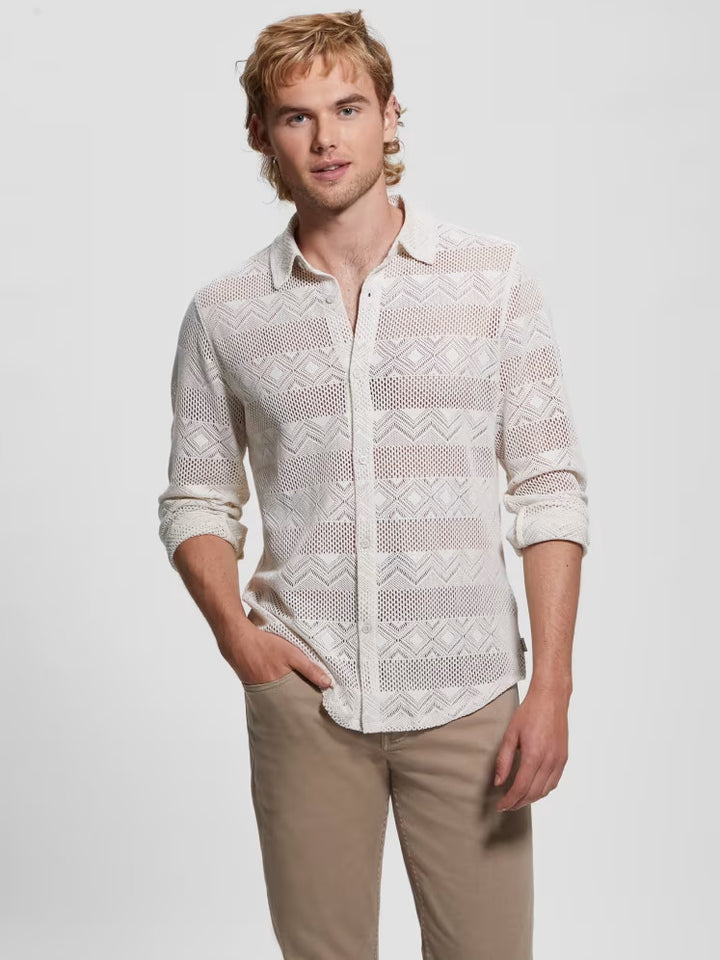 Guess Geo Crochet Shirt