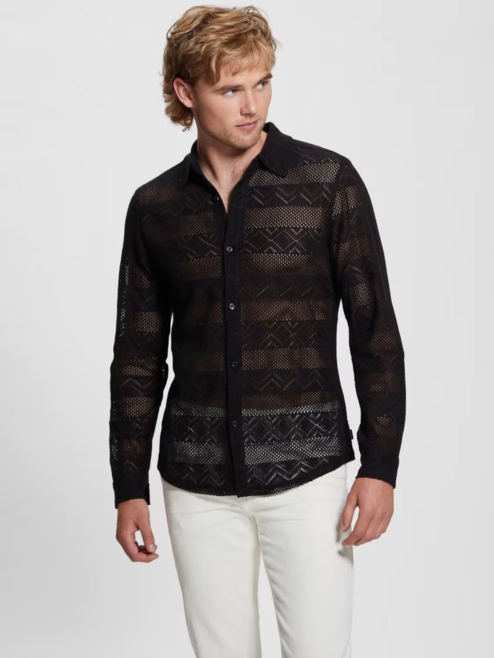 Guess Geo Crochet Shirt