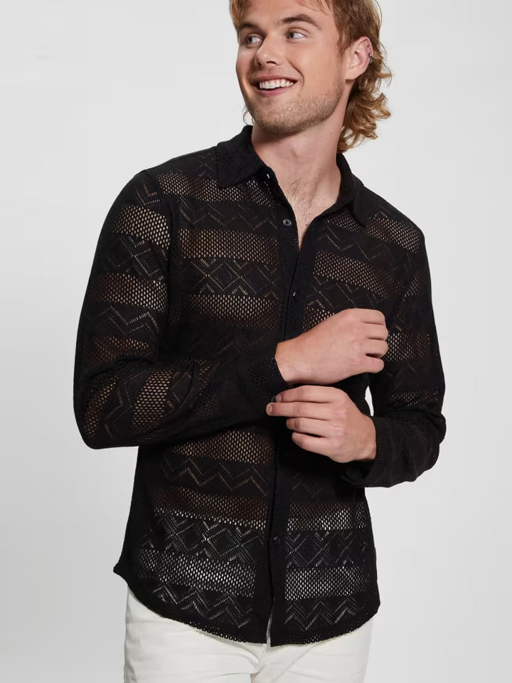 Guess Geo Crochet Shirt