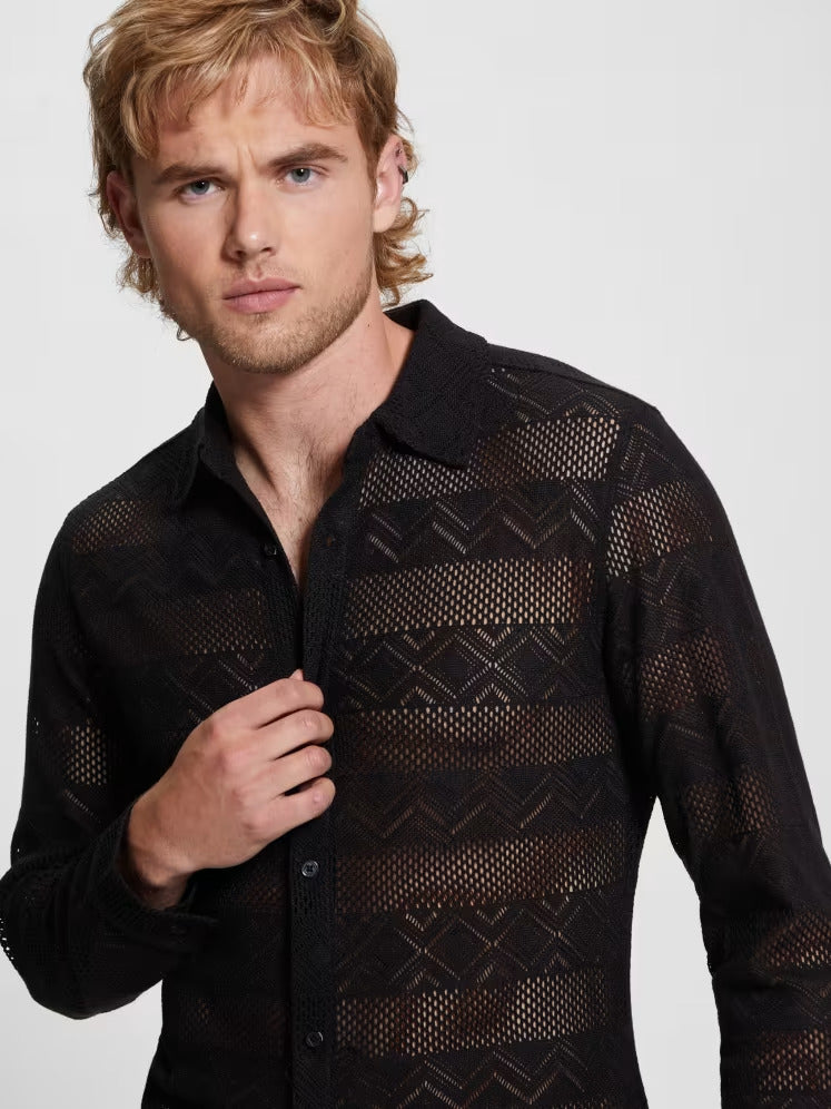 Guess Geo Crochet Shirt
