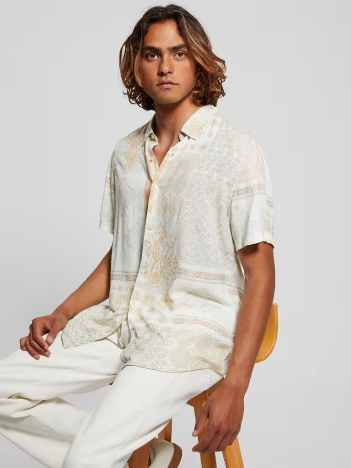 Guess Eco Rayon Patchwork Shirt