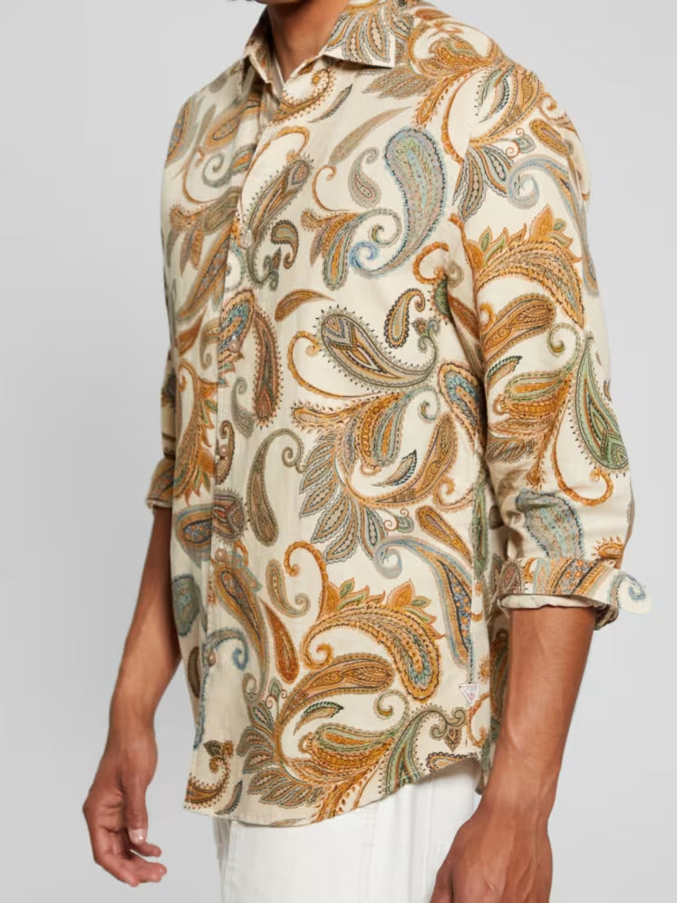 Guess Eco Linen Paisley Shirt