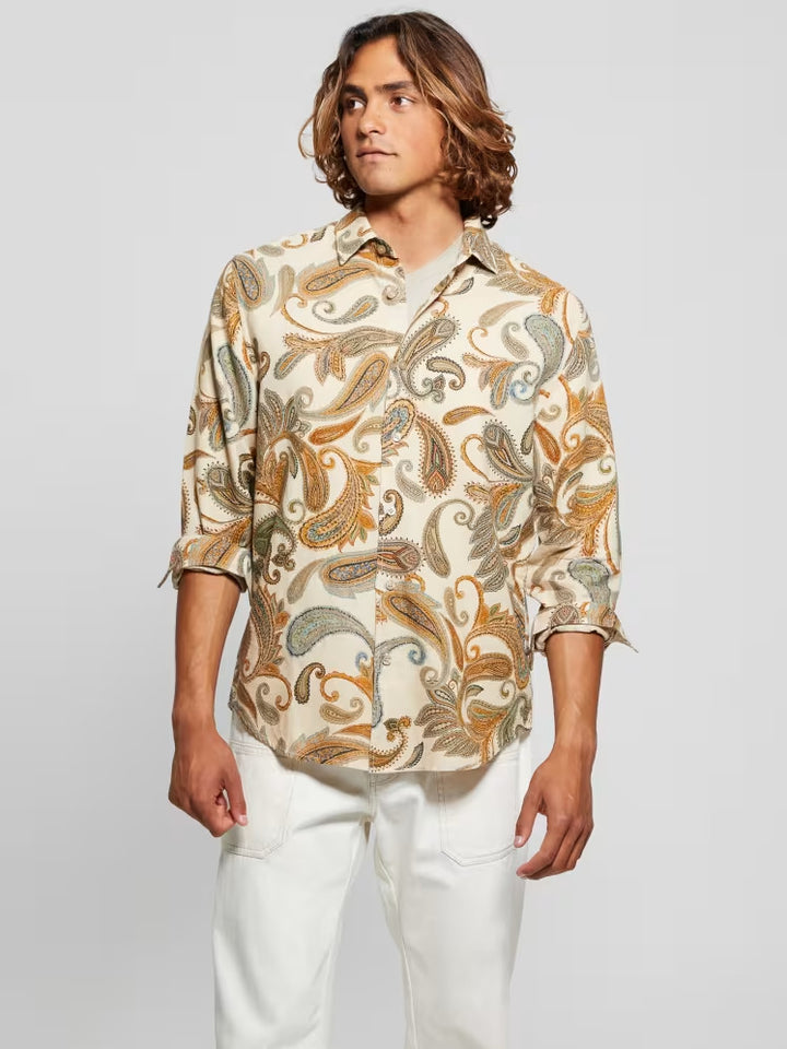 Guess Eco Linen Paisley Shirt