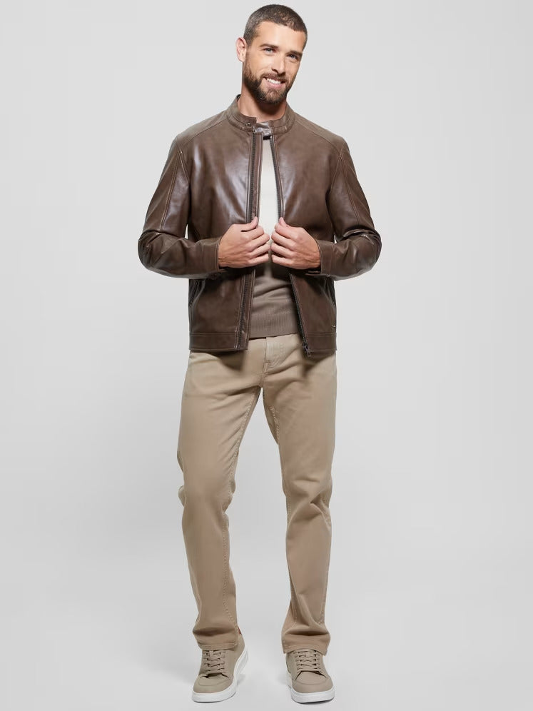 Guess Faux-Leather Moto Jacket