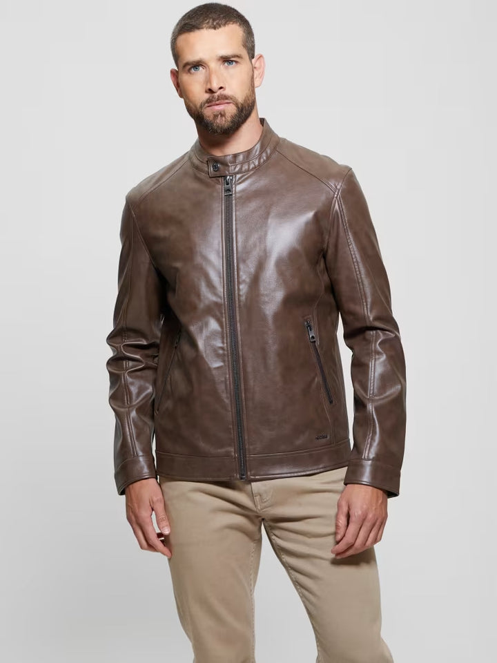 Guess Faux-Leather Moto Jacket
