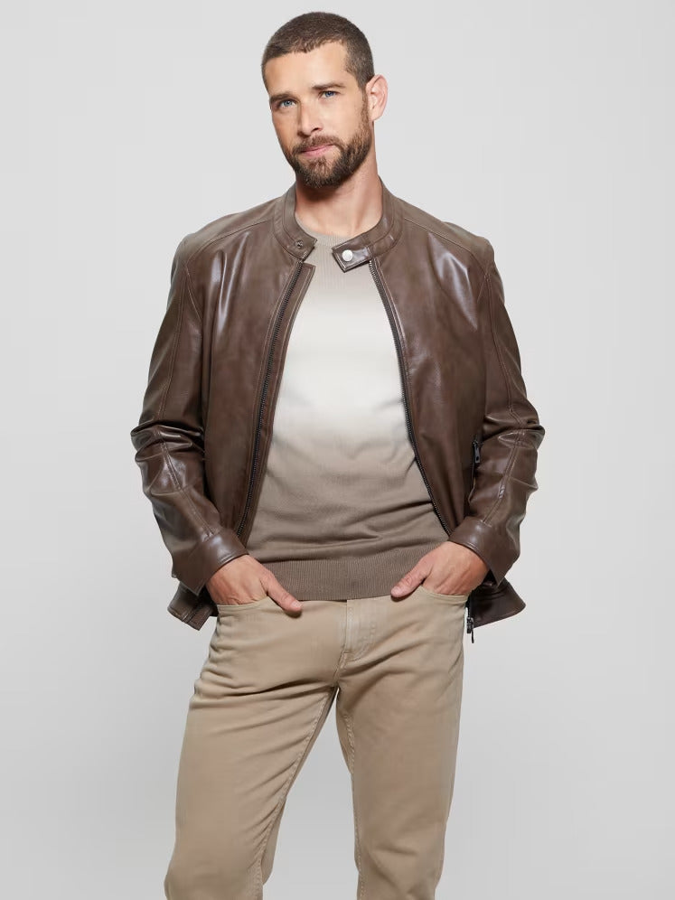 Guess Faux-Leather Moto Jacket