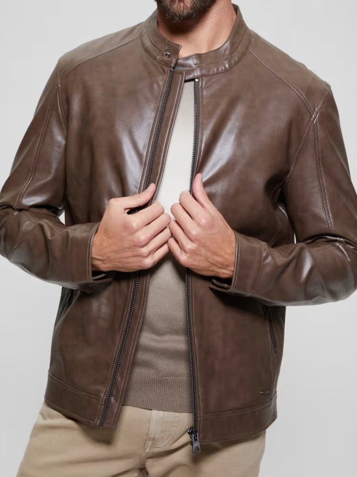 Guess Faux-Leather Moto Jacket