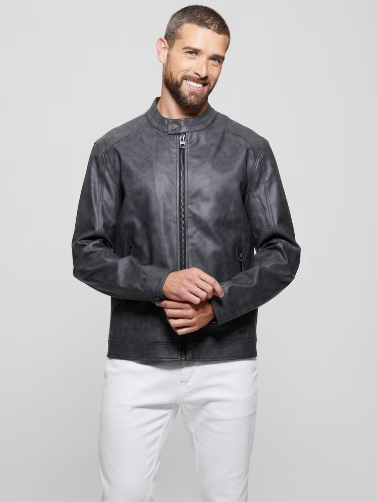 Guess Faux-Leather Moto Jacket
