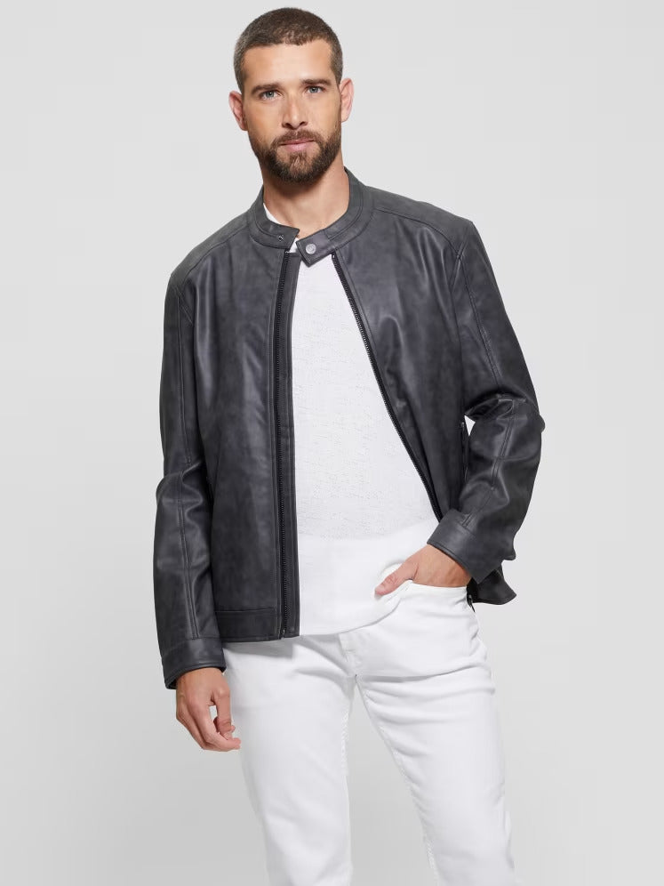 Guess Faux-Leather Moto Jacket