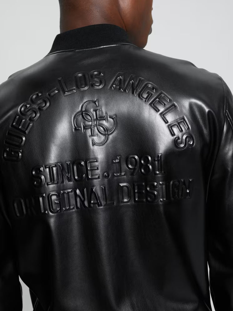 Guess District Faux-Leather Signature Jacket